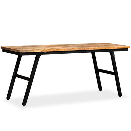 Banc Teck De Récupération Et Acier 110 X 35 X 45 Cm