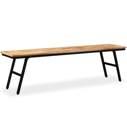 Banc Teck De Récupération Et Acier 110 X 35 X 45 Cm
