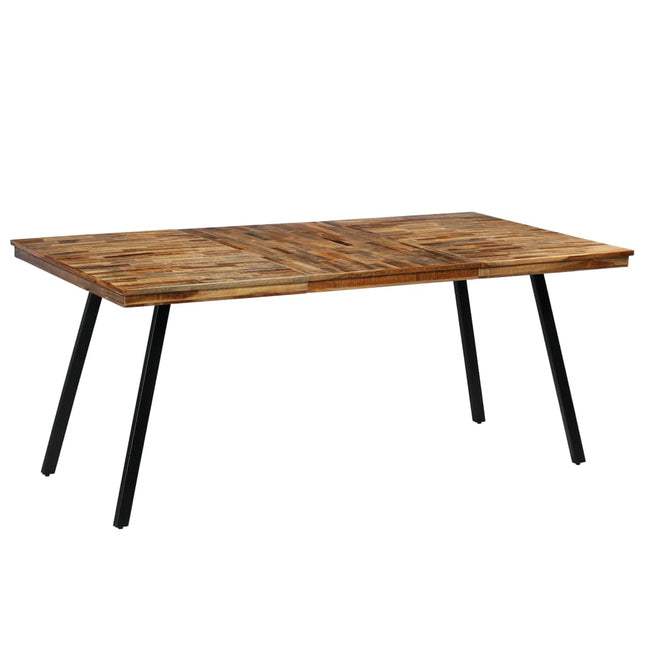 Table À Manger Teck Recyclé Et Acier 180X90X76 Cm