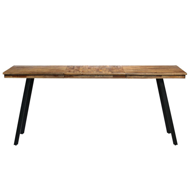 Table À Manger Teck Recyclé Et Acier 180X90X76 Cm