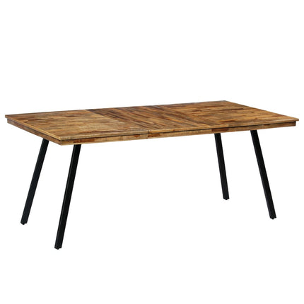 Table À Manger Teck Recyclé Et Acier 180X90X76 Cm