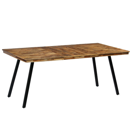 Table À Manger Teck Recyclé Et Acier 180X90X76 Cm