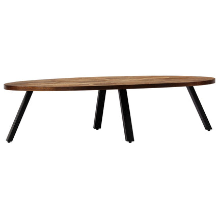 Table Basse Teck Recyclé Massif Ovale 120X60X30 Cm