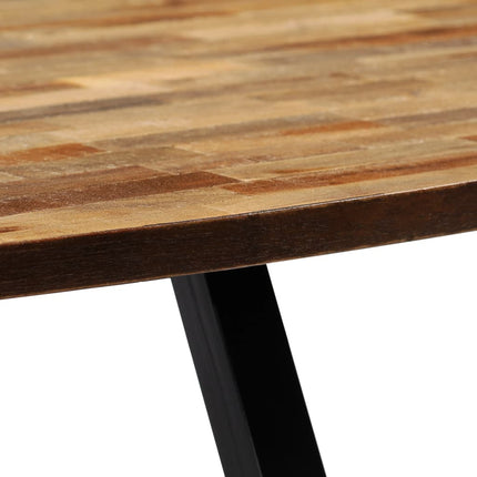 Table Basse Teck Recyclé Massif Ovale 120X60X30 Cm