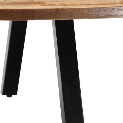 Table Basse Teck Recyclé Massif Ovale 120X60X30 Cm
