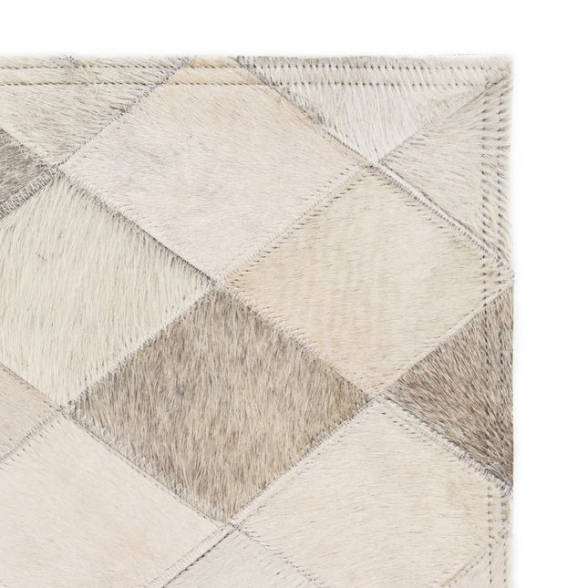 Tapis Cuir Véritable Patchwork Diamant