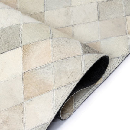 Tapis Cuir Véritable Patchwork Diamant