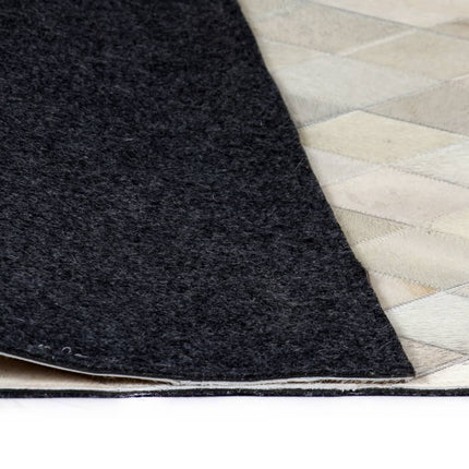 Tapis Cuir Véritable Patchwork Diamant