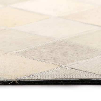 Tapis Cuir Véritable Patchwork Diamant