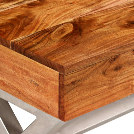 Meuble Tv Avec Tiroirs Bois D’acacia Massif 140 Cm