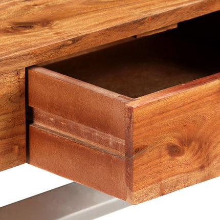Meuble Tv Avec Tiroirs Bois D’acacia Massif 140 Cm