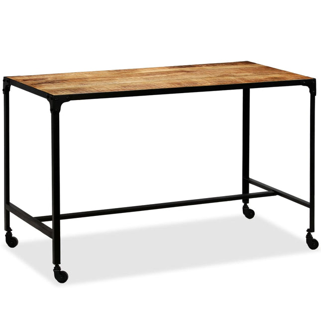 Table À Manger Bois De Manguier Et Acier 120X60X76 Cm