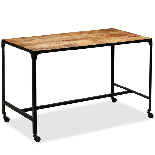Table À Manger Bois De Manguier Et Acier 120X60X76 Cm
