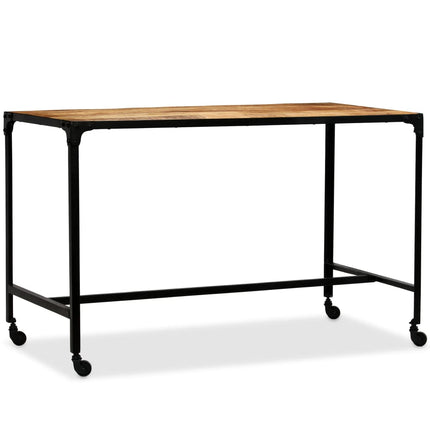 Table À Manger Bois De Manguier Et Acier 120X60X76 Cm