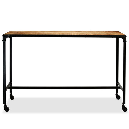 Table À Manger Bois De Manguier Et Acier 120X60X76 Cm