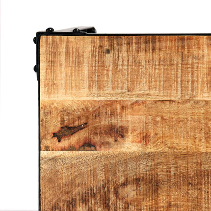 Table À Manger Bois De Manguier Et Acier 120X60X76 Cm
