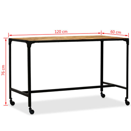 Table À Manger Bois De Manguier Et Acier 120X60X76 Cm