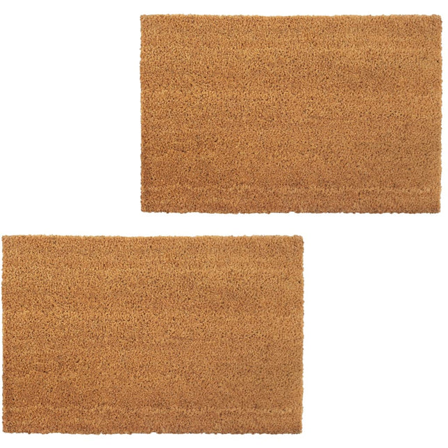 Paillasson 2 Pcs Fibre De Coco 17 Mm 50 X 80 Cm Naturel