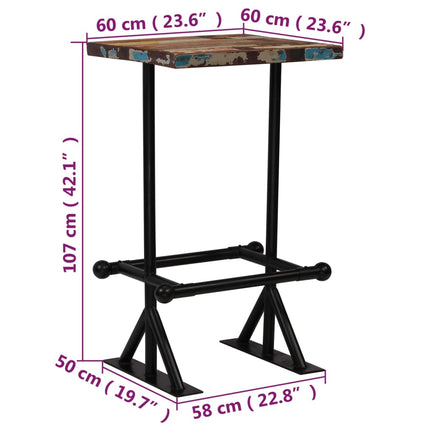 Table De Bar Bois Récupération Massif Multicolore