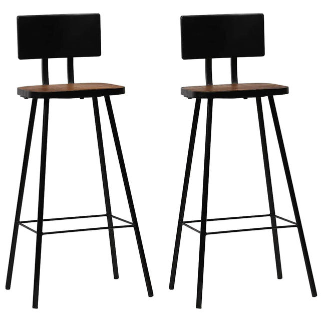 Tabourets De Bar Lot De 2 Bois Massif De Récupération