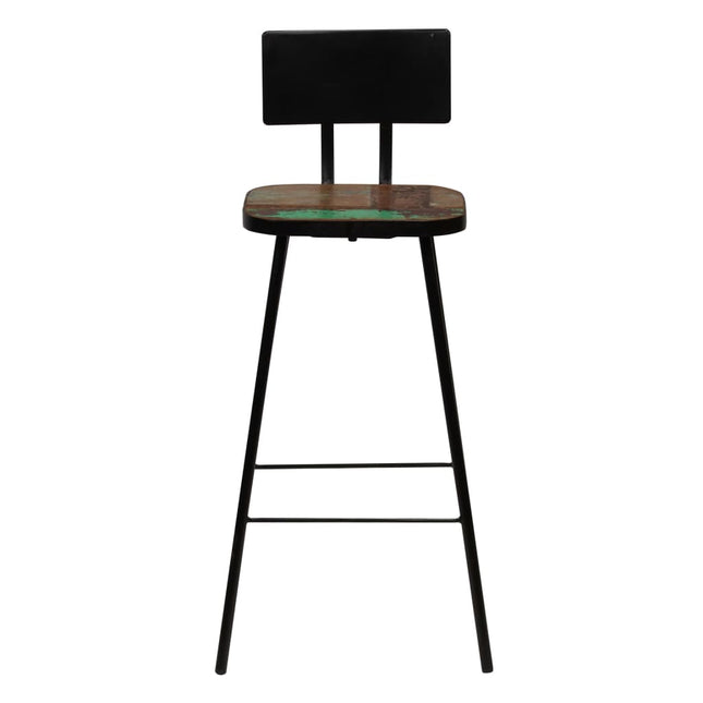 Tabourets De Bar Lot De 2 Bois Massif De Récupération