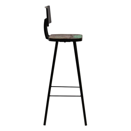 Tabourets De Bar Lot De 2 Bois Massif De Récupération