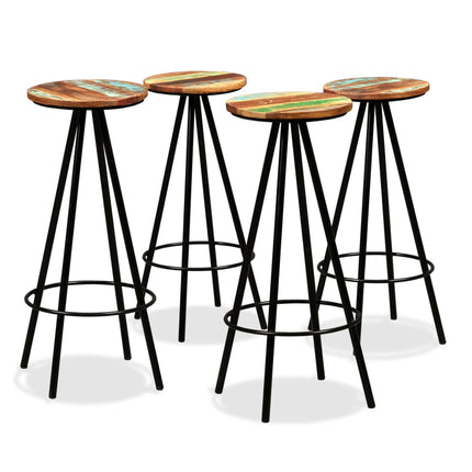 Tabourets De Bar Lot De 2 Bois Massif De Récupération