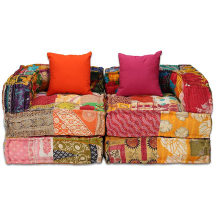 Pouf Modulaire À 2 Places Tissu