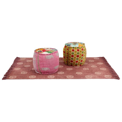 Poufs Et Tapis 3 Pcs Tissu
