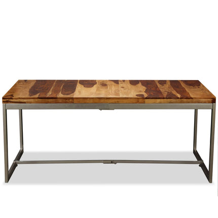 Table À Manger Bois Massif Et Acier 180 Cm