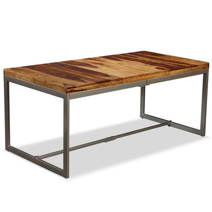 Table À Manger Bois Massif Et Acier 180 Cm