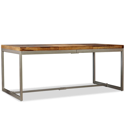 Table À Manger Bois Massif Et Acier 180 Cm