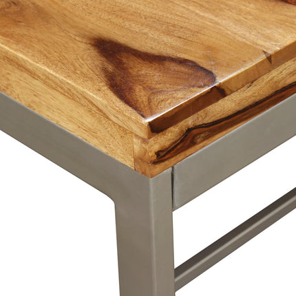 Table À Manger Bois Massif Et Acier 180 Cm