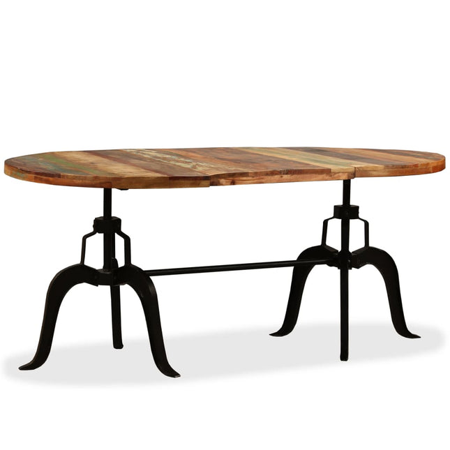 Table À Manger Bois Massif Recyclé Et Acier 180 Cm