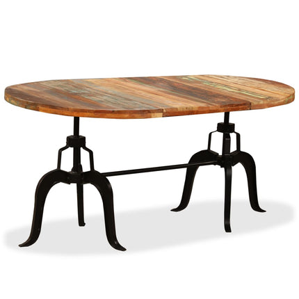 Table À Manger Bois Massif Recyclé Et Acier 180 Cm