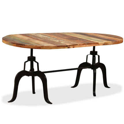 Table À Manger Bois Massif Recyclé Et Acier 180 Cm