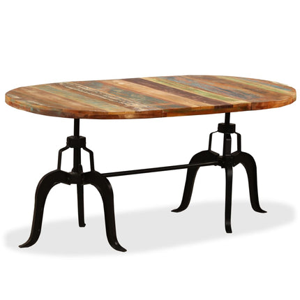 Table À Manger Bois Massif Recyclé Et Acier 180 Cm