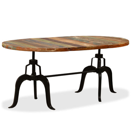 Table À Manger Bois Massif Recyclé Et Acier 180 Cm