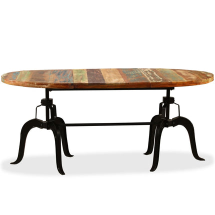 Table À Manger Bois Massif Recyclé Et Acier 180 Cm