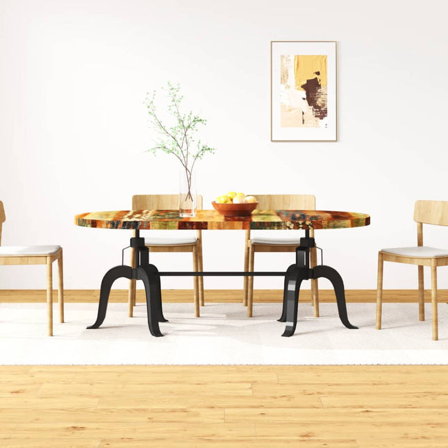 Table À Manger Bois Massif Recyclé Et Acier 180 Cm