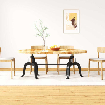 Table À Manger Bois Massif Recyclé Et Acier 180 Cm