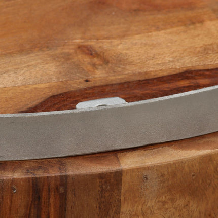 Table Basse Bois Massif Et Acier 68 Cm