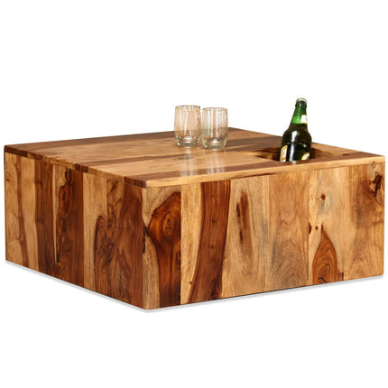 Table Basse Bois Massif 70X70X30 Cm