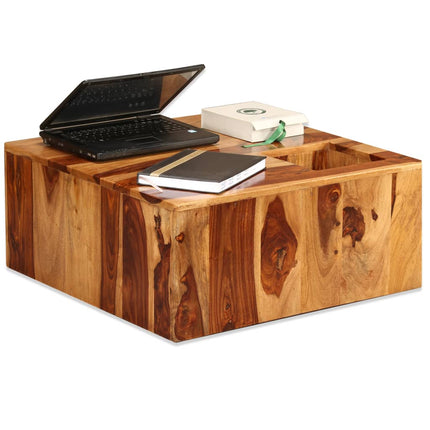 Table Basse Bois Massif 70X70X30 Cm