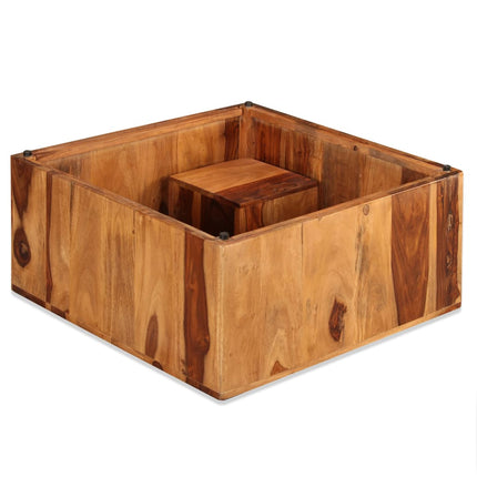 Table Basse Bois Massif 70X70X30 Cm