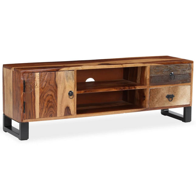 Meuble Tv Bois Massif De Sesham 120 X 30 X 40 Cm