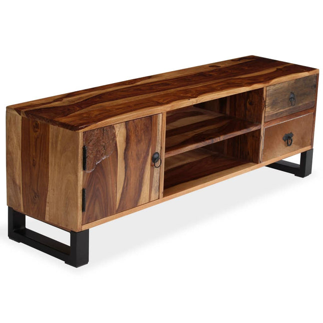 Meuble Tv Bois Massif De Sesham 120 X 30 X 40 Cm