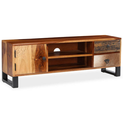 Meuble Tv Bois Massif De Sesham 120 X 30 X 40 Cm