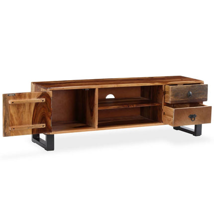 Meuble Tv Bois Massif De Sesham 120 X 30 X 40 Cm