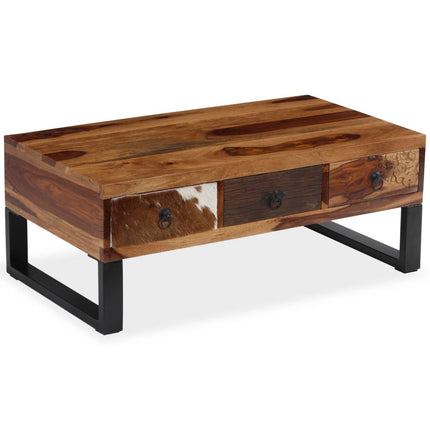 Table Basse Bois Massif 90X50X35 Cm